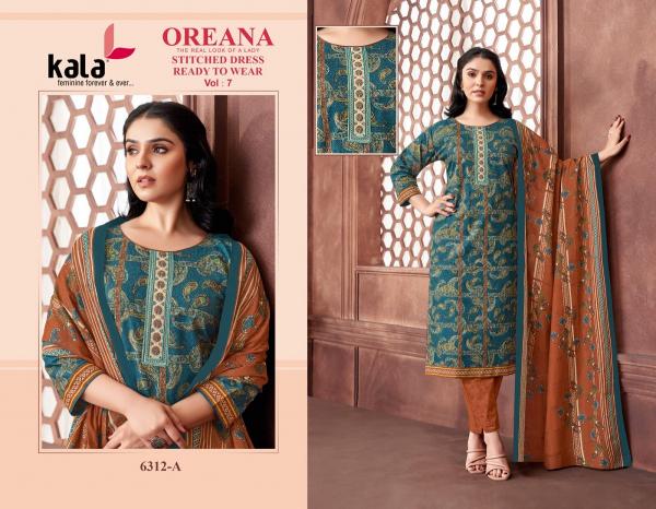 Kala Oreana Vol 7 Ready Made Cotton Printed Dress